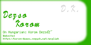 dezso korom business card
